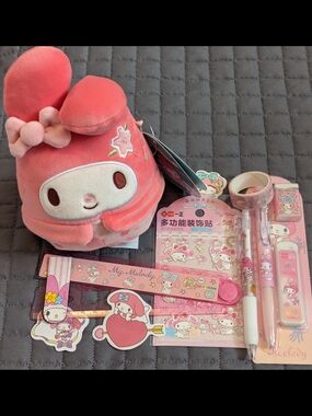 Sanrio My Melody Sakura Squishmallow Plush with Matching Stationery Set
